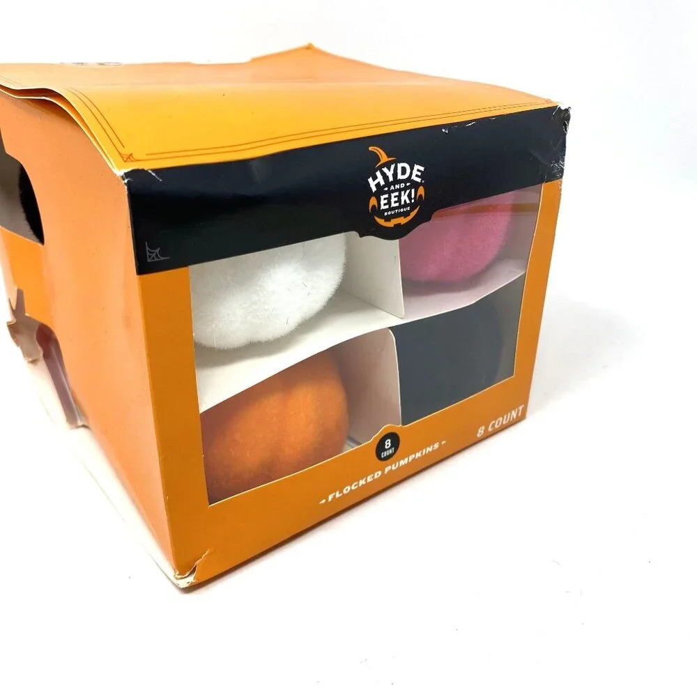 Target 8ct Flocked Mini Pumpkins Halloween Hyde & EEK! Boutique™Tabletop Decor